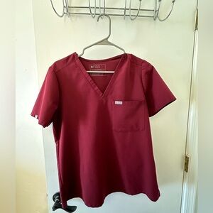 Figs Burgundy Scrub Top